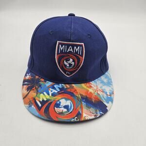 Miami FC Hat Cap Snap Back Mens Blue Multicolor Soccer Tropical Brim Flat Bill